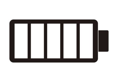 % 100 şarj edilmiş siyah pil simgesi.