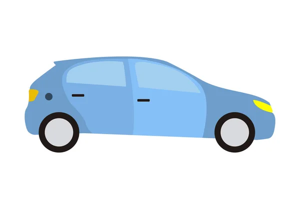 Family Blue Car White Background — 图库矢量图片