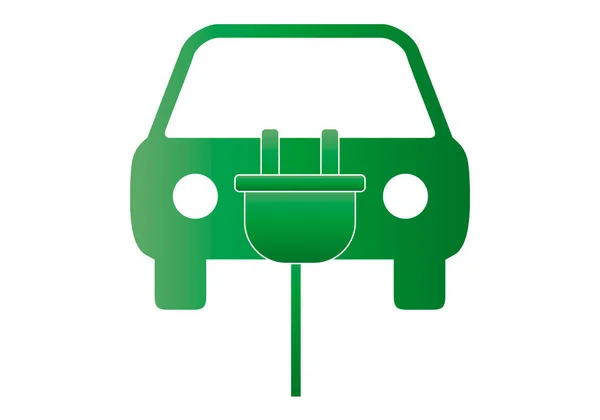 Ícone Verde Carro Com Ficha — Vetor de Stock