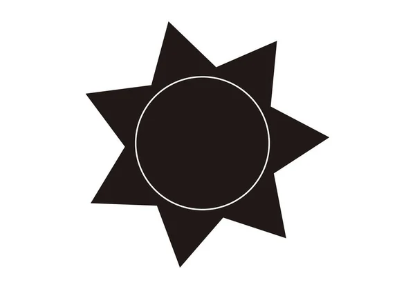白い背景の黒い太陽のアイコン — ストックベクタ