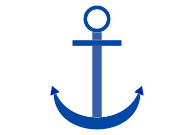 Beyaz arkaplanda lacivert çapa simgesi.