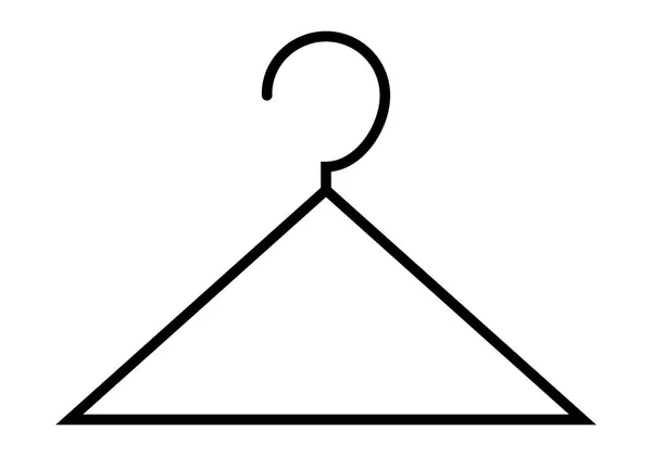 Kleiderbügel Schwarzes Symbol Auf Weißem Hintergrund — Stockvektor