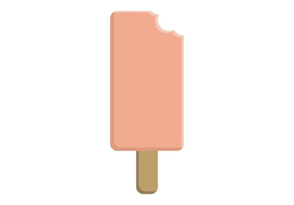 Ice Cream Pink Strawberry White Background — Stock Vector