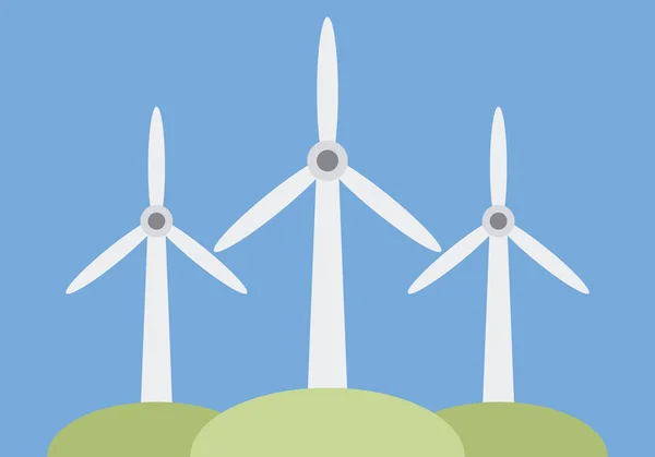 Windmolens Bergen Voor Elektriciteit — Stockvector