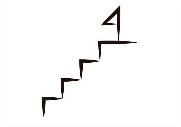 Ícone Preto Escadas Com Objetivo —  Vetores de Stock