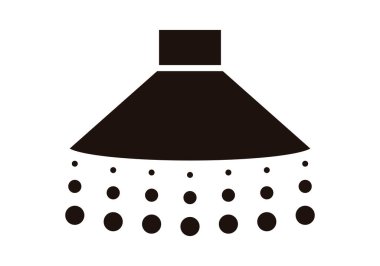 Beyaz arkaplanda siyah duş simgesi.