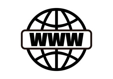 Beyaz arkaplanda web sitesi simgesi.