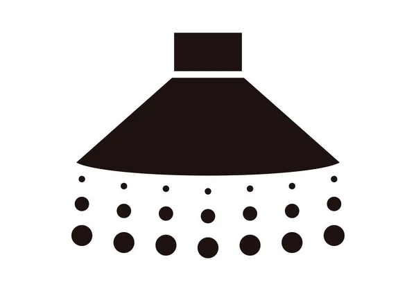 Icono Ducha Negro Sobre Fondo Blanco — Vector de stock