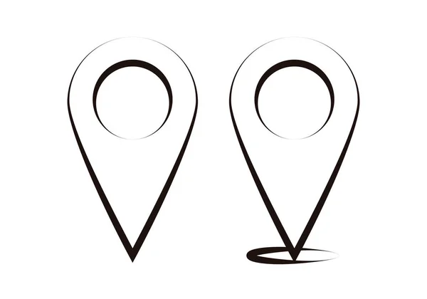 Two Map Markers Icon White Background — Wektor stockowy