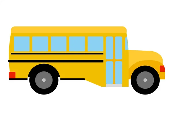 Beyaz Arka Planda Sarı Okul Otobüsü — Stok Vektör
