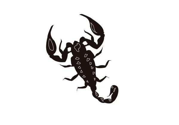 Scorpion Icône Noire Sur Fond Blanc — Image vectorielle