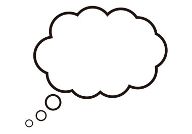 Boş düşünce balonunun siyah simgesi.