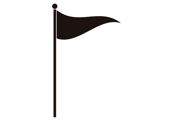 Czarna Ikona Flagi Białym Tle — Wektor stockowy