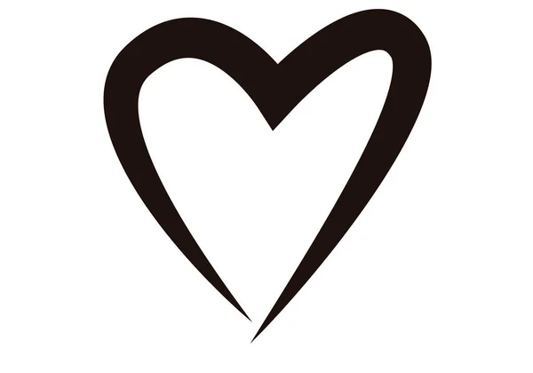 Μαύρο Εικονίδιο Καρδιάς Λευκό Φόντο — Διανυσματικό Αρχείο