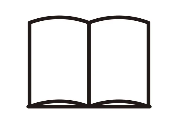 Icono Negro Libro Sobre Fondo Blanco — Vector de stock