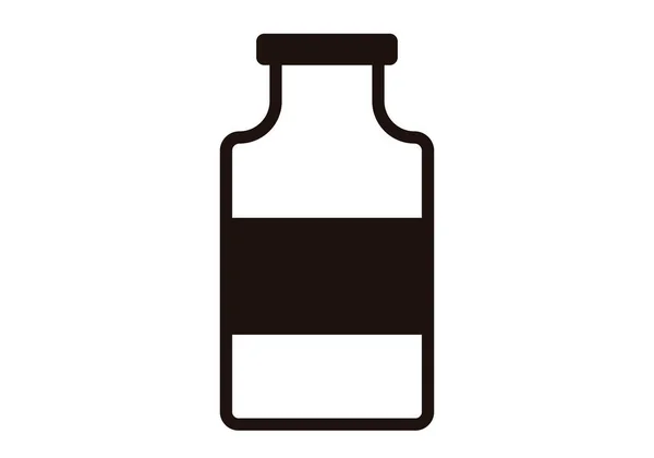 Icono Botella Droga Negro Sobre Fondo Blanco — Archivo Imágenes Vectoriales