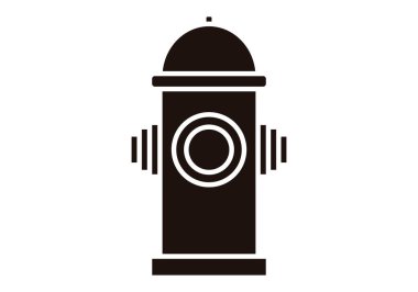 Beyaz arkaplanda siyah yangın musluğu simgesi.