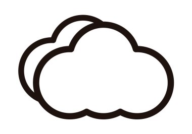 Beyaz arkaplanda siyah bulut simgesi.