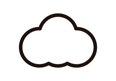 Beyaz arkaplanda siyah bulut simgesi.