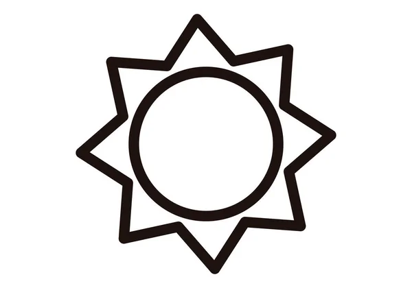 Zwarte Zon Pictogram Witte Achtergrond — Stockvector