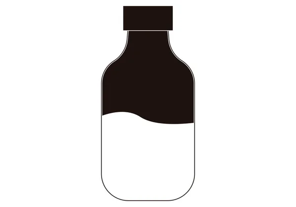 Garrafa Cheia Ícone Bebida Fundo Branco —  Vetores de Stock