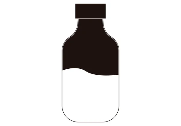 Botella Llena Icono Bebida Sobre Fondo Blanco — Vector de stock