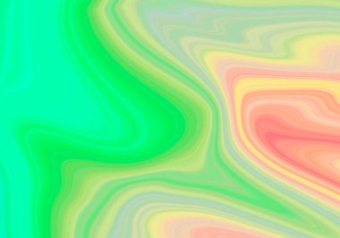 Kırmızı, sarı ve yeşil soyut eğriler.