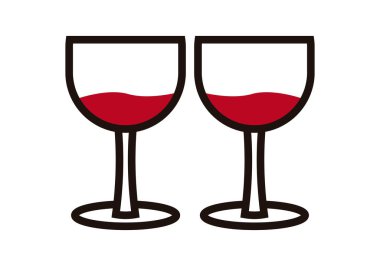 Beyaz arkaplanda şarap kadehi simgesi.