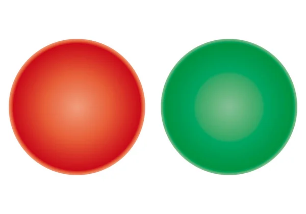 Icono Botón Rojo Verde Sobre Fondo Blanco — Archivo Imágenes Vectoriales