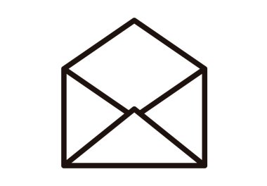 Beyaz arka planda siyah zarf simgesi.