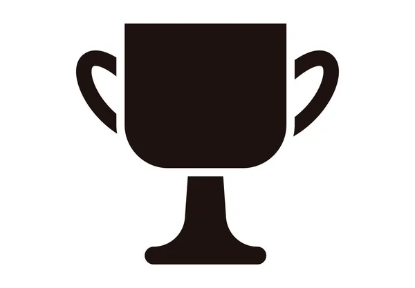 Puchar Zwycięzcy Czarna Ikona Białym Tle — Wektor stockowy