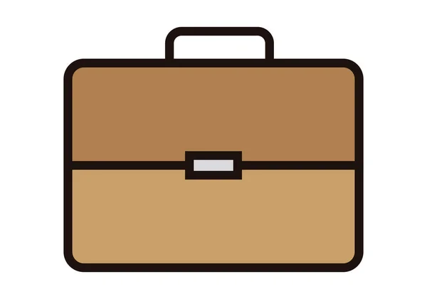 Brown Suitcase Icon White Background — Stock Vector