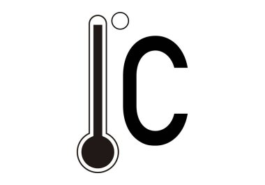 Termometrenin derece cinsinden siyah simgesi.