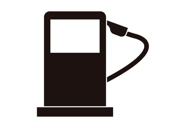 Zwart Tankstation Pictogram Witte Achtergrond — Stockvector