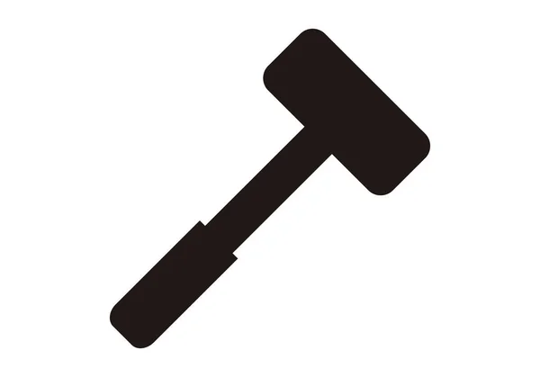 Hammer Black Icon White Background — Stock Vector