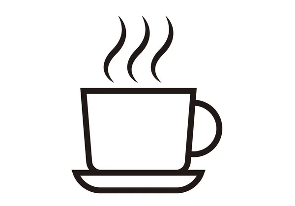 Svart Kaffeikon Hvit Bakgrunn – stockvektor