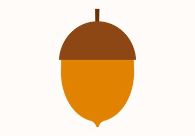 Beyaz arkaplanda meşe palamudu simgesi olan arkaplan.