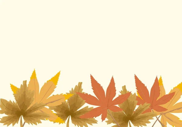 Cadre Automne Feuilles Sèches — Image vectorielle