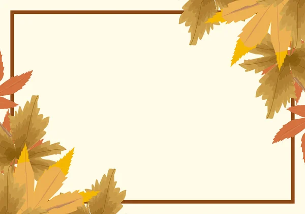 Herbstrahmen Aus Trockenen Blättern — Stockvektor