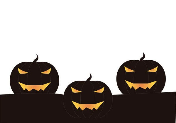 Citrouilles Noires Effrayantes Pour Halloween — Image vectorielle