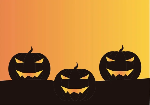 ハロウィンのための黒い恐ろしいカボチャ — ストックベクタ