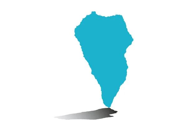 Μπλε Χάρτης Του Νησιού Palma Κανάριοι Νήσοι Ισπανία — Διανυσματικό Αρχείο