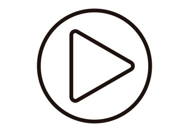 Beyaz arkaplanda siyah çalma düğmesi simgesi.