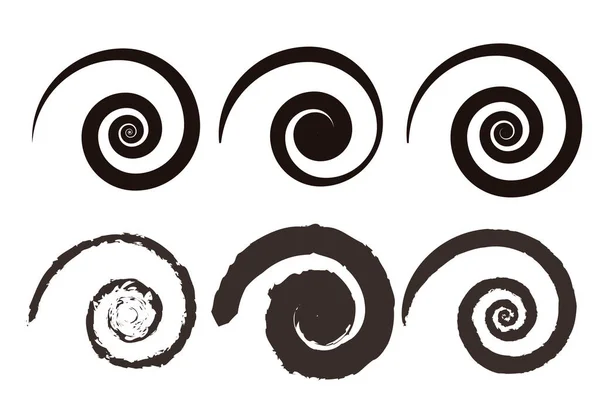 Beyaz Arkaplanda Spirallerin Siyah Simgesi — Stok Vektör