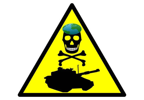 Signal Alerte Pour Conflit Guerre Guerre Détruit Humanité Panneau Danger — Image vectorielle