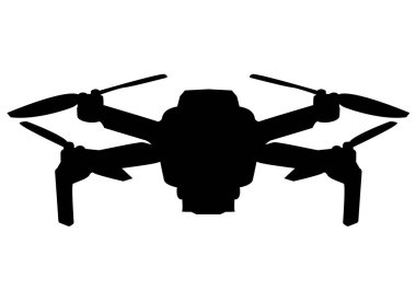 Siyahlı drone silueti. Kontrolsüz hava aracı