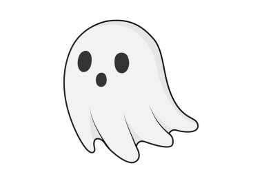 Ghost with savannah on white background