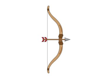 Wooden bow with arrow