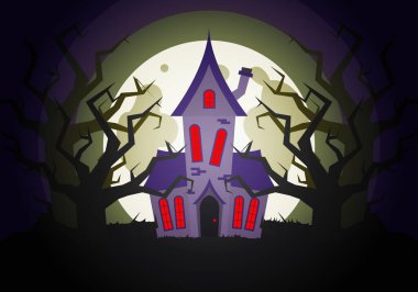 Uğursuz bir ormanda, dolunayın altında perili bir ev.