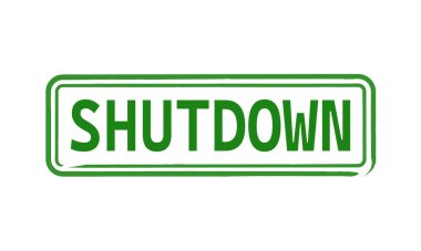 Beyaz arkaplanda yeşil kapalı damga